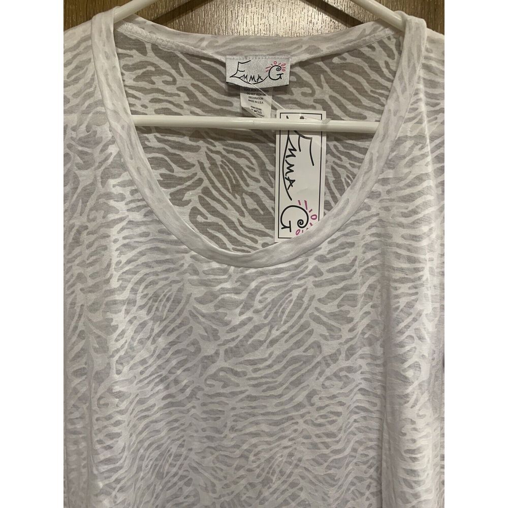 Emma G‎ White Blouse Top Size Large